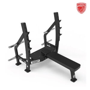 Plate-Loaded Flat Olympic Bench (Standard Flat Black) Version 2 (With Spotter Platform)