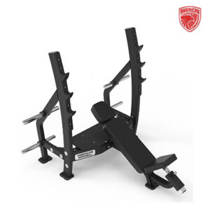 Plate-Loaded Incline Olympic Bench (Standard Flat Black) Version 2 (With Spotter Platform)