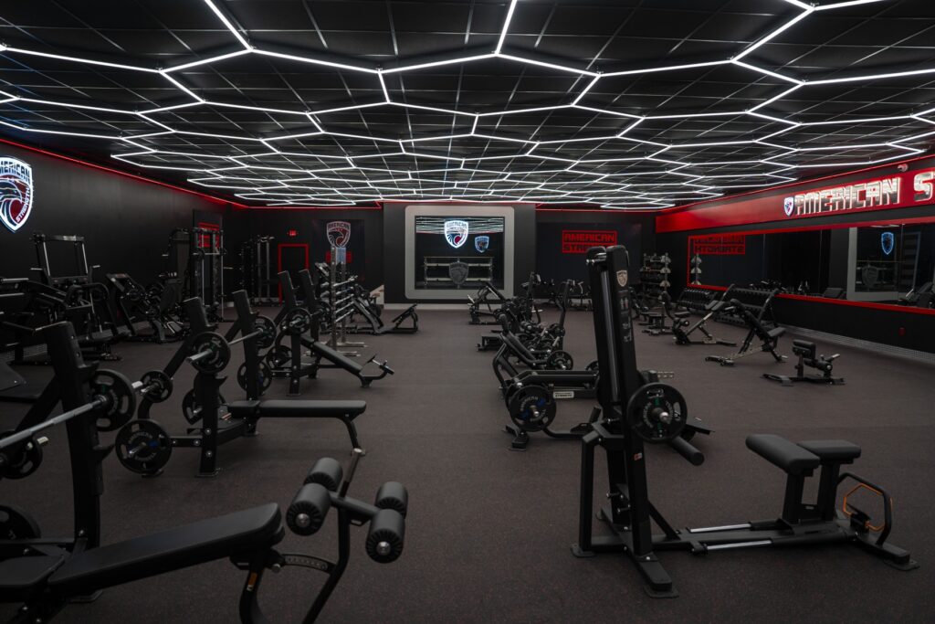 College athletic training facility with American Strength equipment